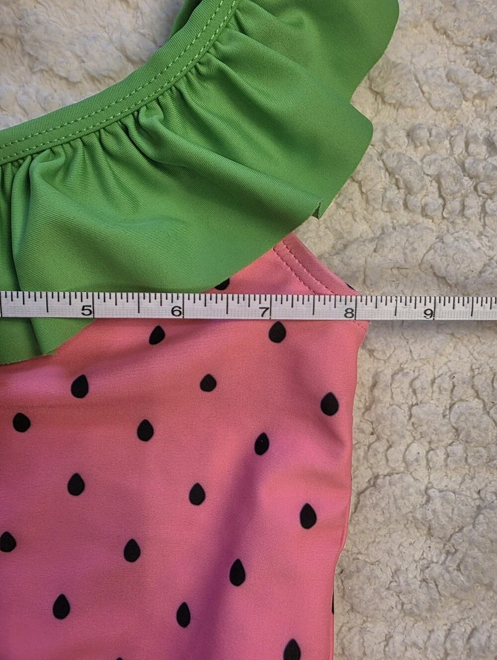 Old Navy Baby Watermelon One Shoulder Swimsuit 6-12M